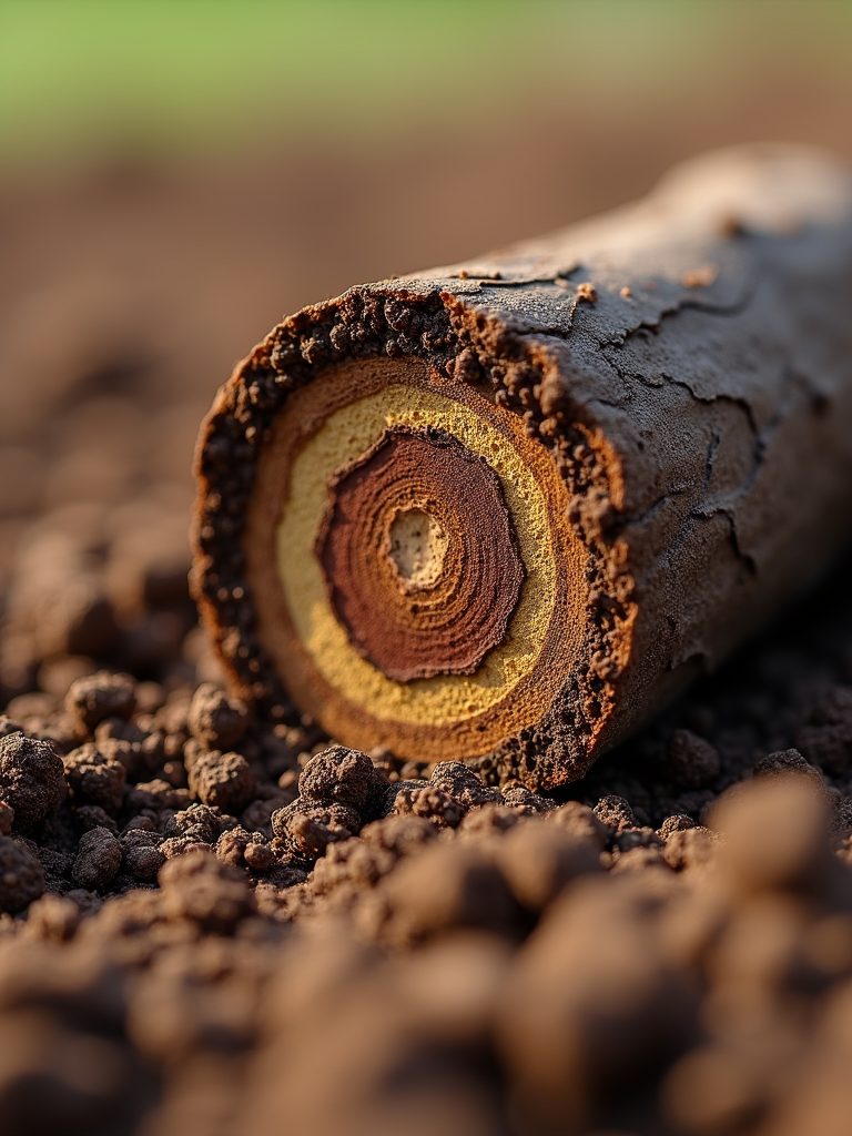 Layered natural ground cross-section